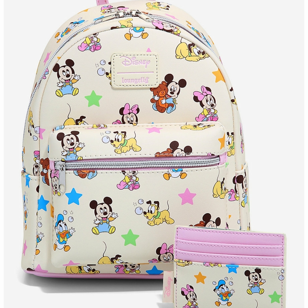 NWT Loungefly Baby Mickey and Friends backpack and cardholder - Picture 5 of 16